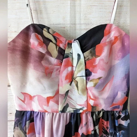 Corey Lynn Calter Size 0 Knee Length Spaghetti Strap Dress Daybreak Floral Lined - Picture 3 of 12